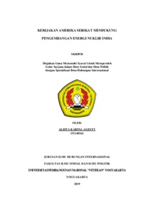 KEBIJAKAN AMERIKA SERIKAT MENDUKUNG PENGEMBANGAN ENERGI NUKLIR INDIA ...